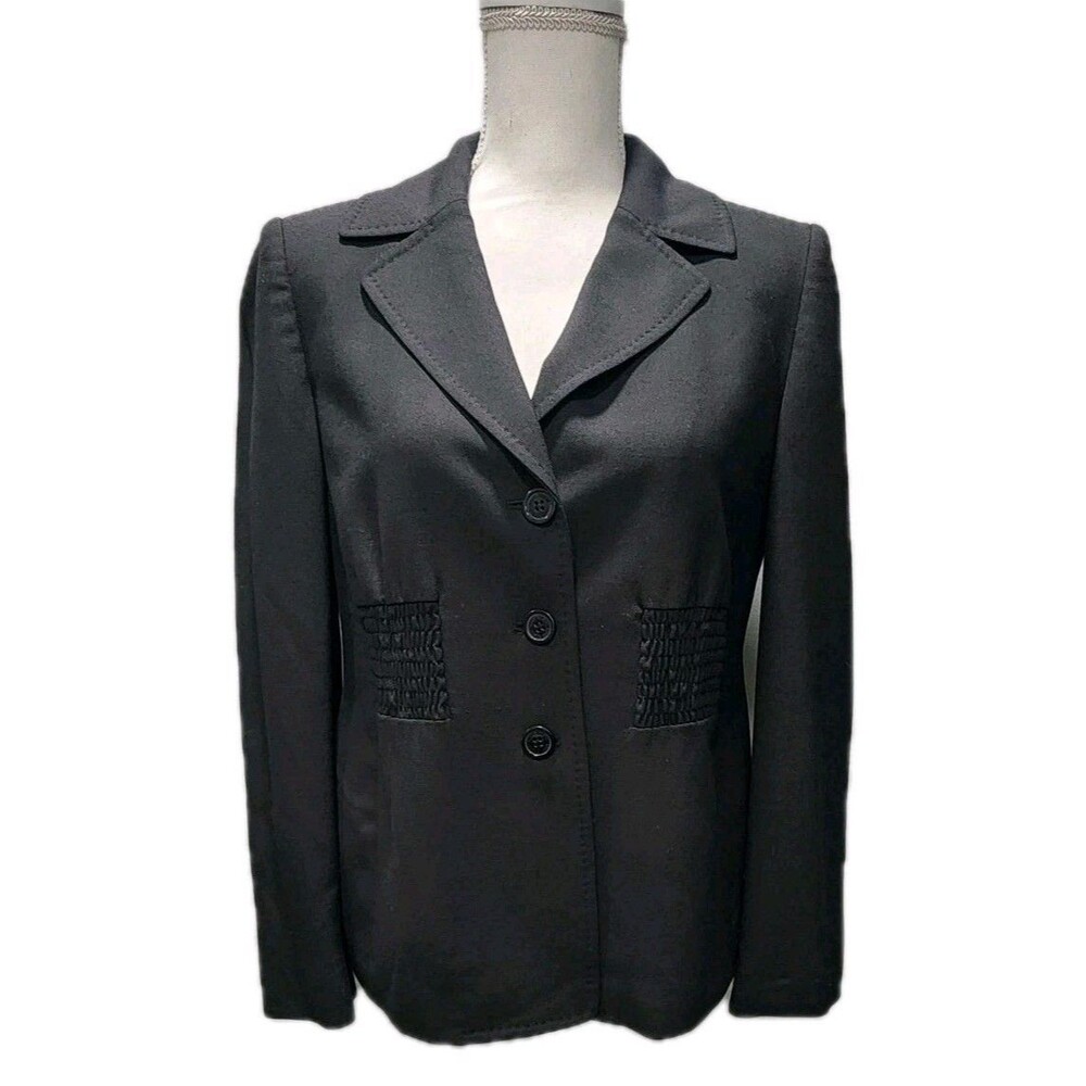 Anne Klein Women's Black Jacket Blazer Business Work 3 Front Button NO SIZES TAG